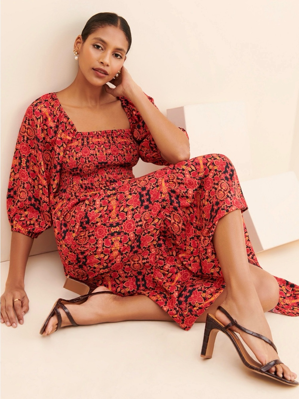 Puff Midi Dress